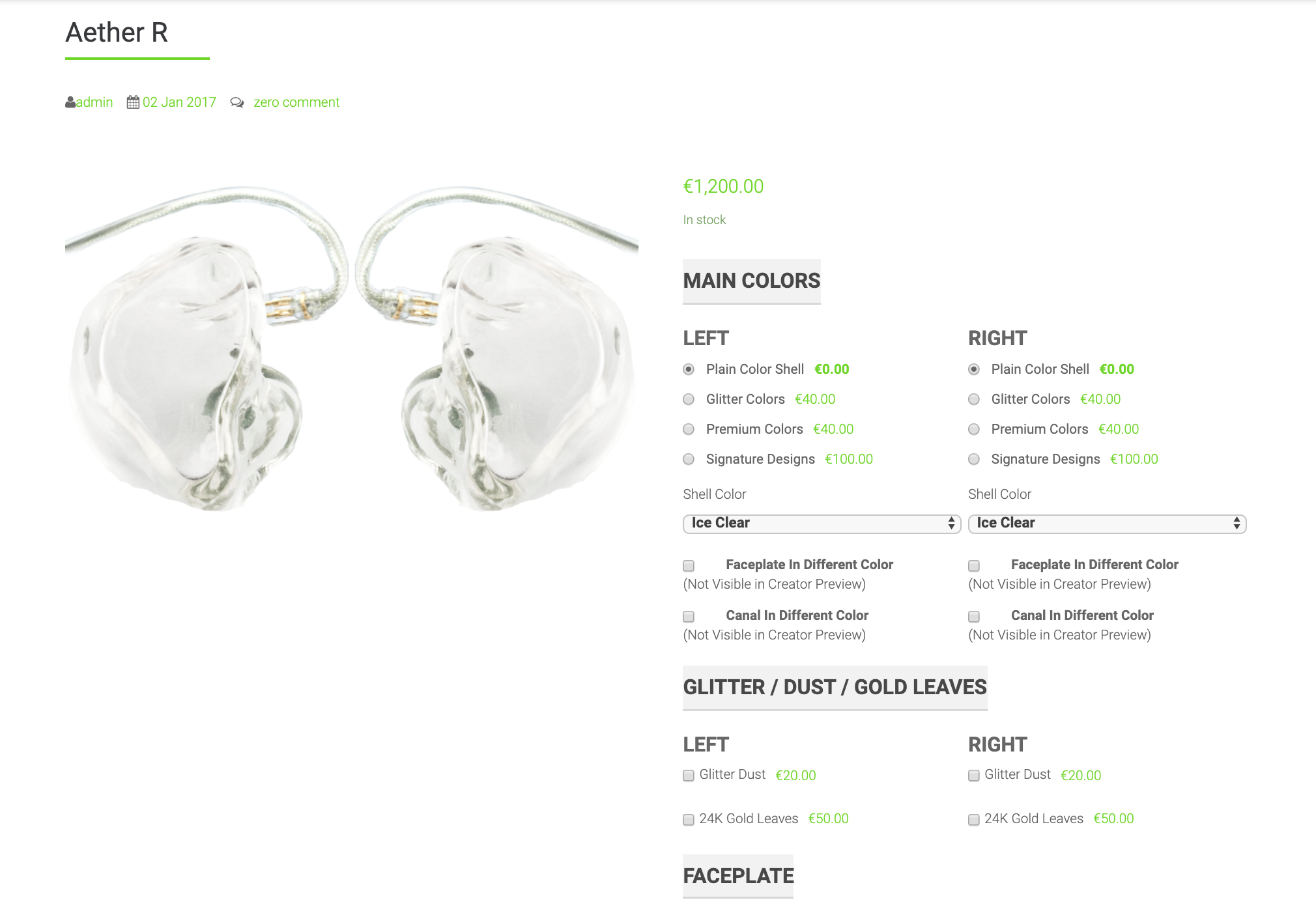 Lime Ears Customization Page
